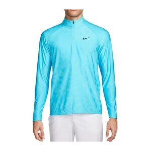 Nike Mens Blue Zip Up Dri FIT Moisture Wick Golf Tour Shirt Plus Sz 3XL New